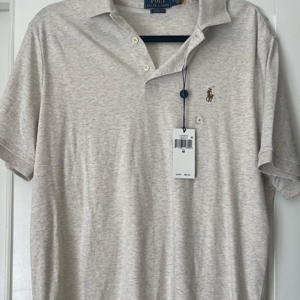 Ralph Lauren polo, beige, NWT, classic fit, size Mens medium